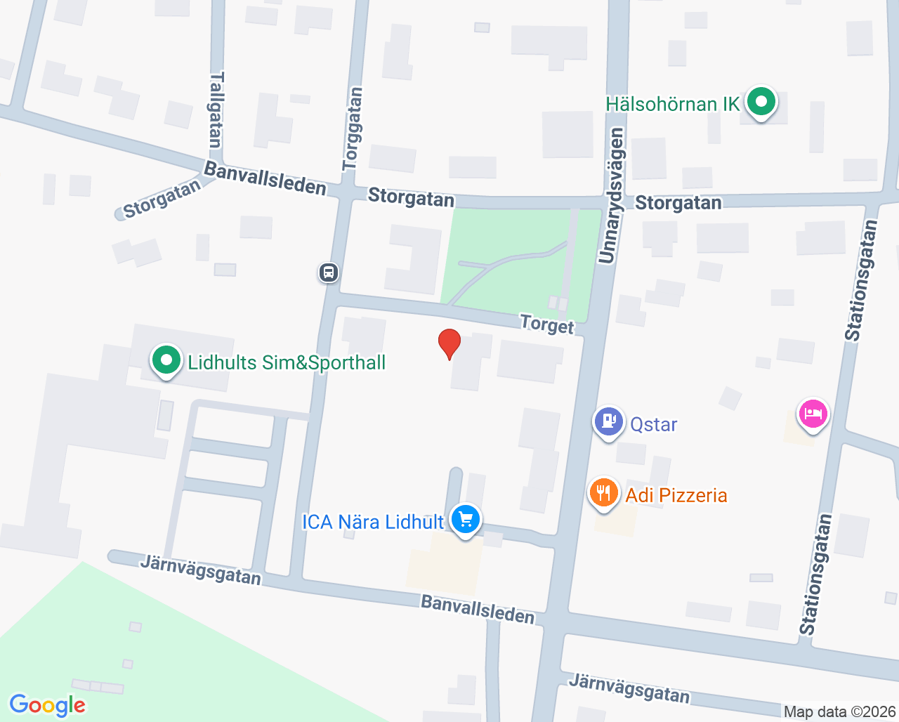 Karta till Lidhult primärvårdsrehab, Lidhult