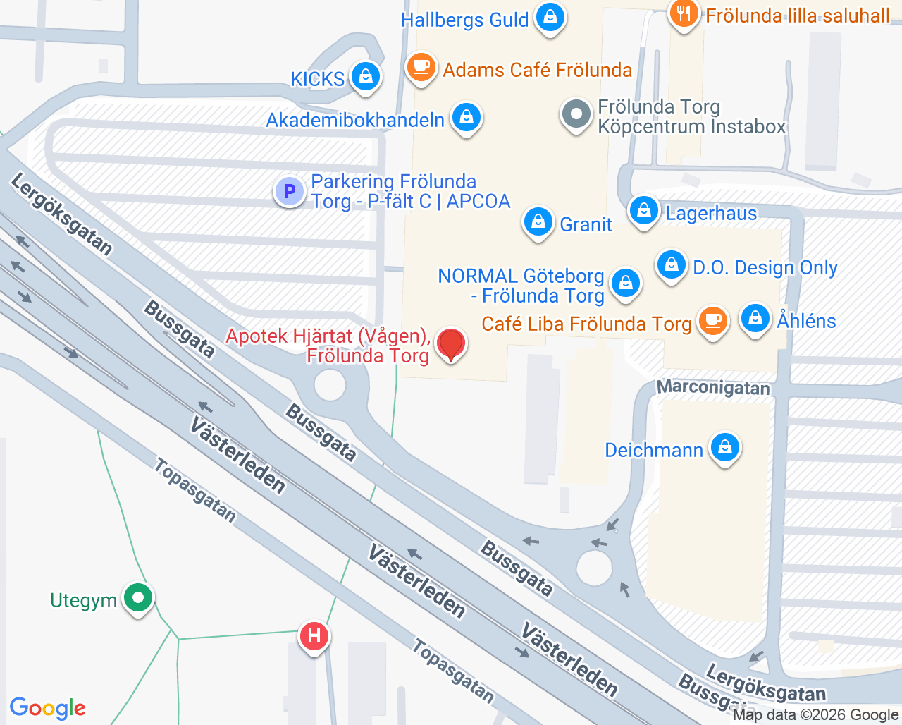 Karta till Min Doktor Frölunda Torg