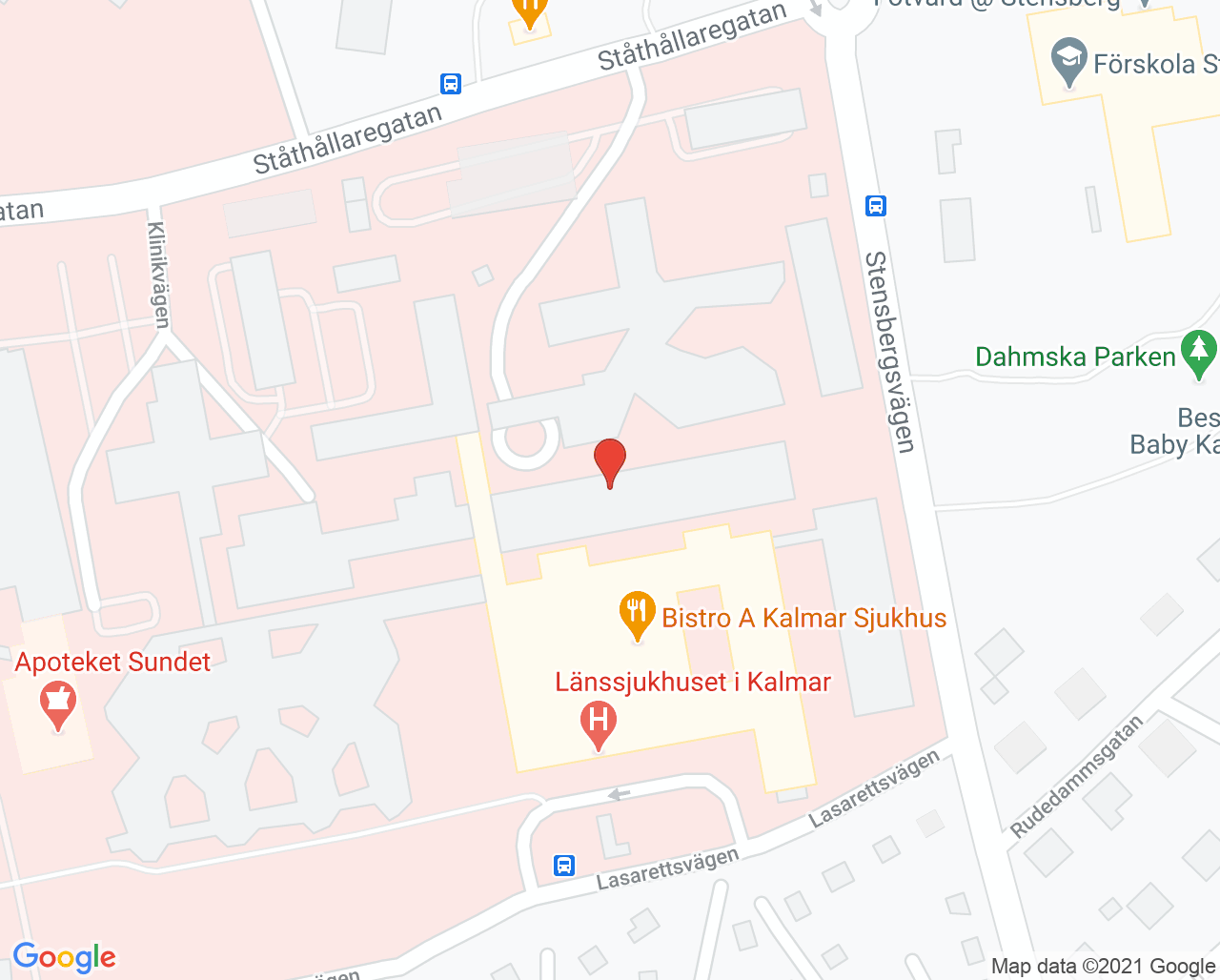 Karta till Intensivvårdsavdelningen Kalmar