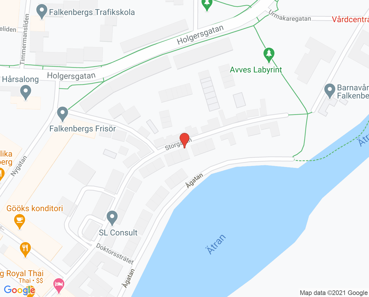 Karta till Fysioterapin Vessigebro, Vessigebro