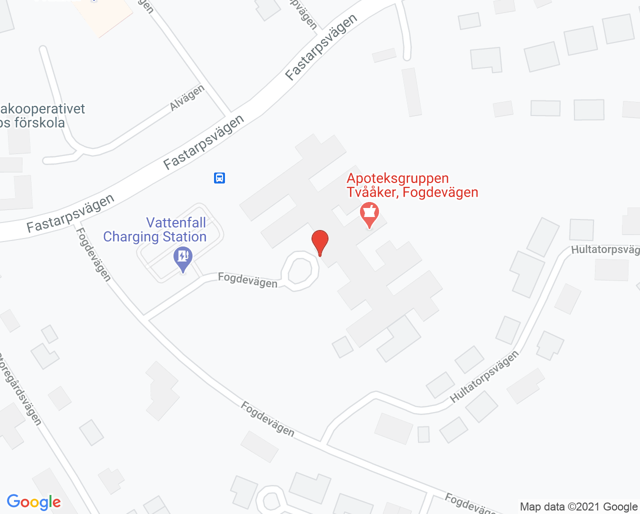 Karta till Vårdcentralen Tvååker