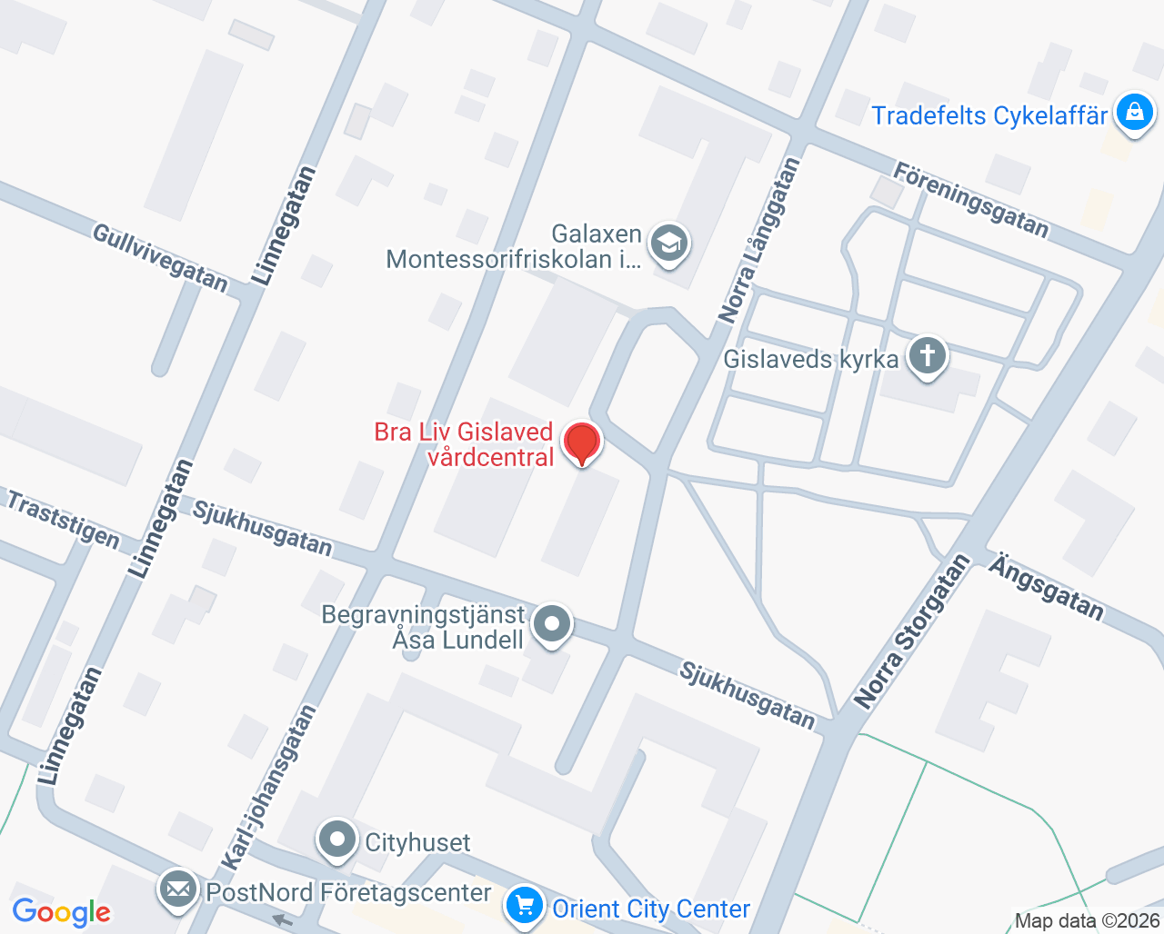 Karta till Gislaved Folktandvård