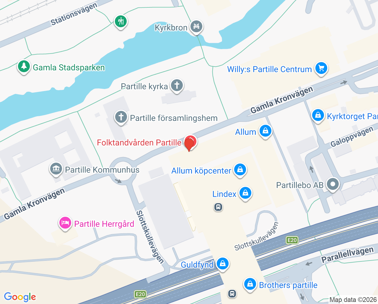 Karta till GeBlod hållplats Partille, Partille