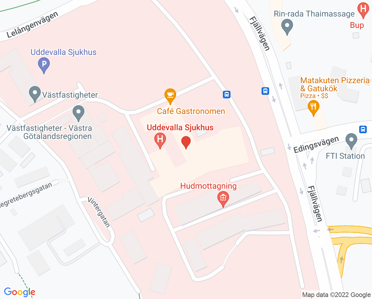 Karta till Ögonmottagning Uddevalla Sjukhus, Uddevalla