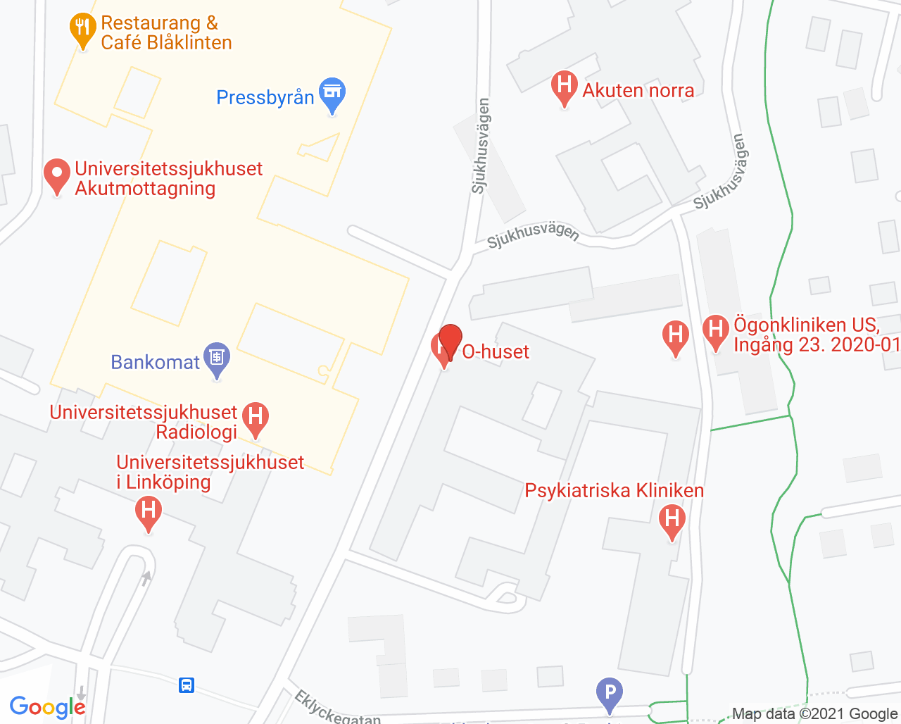 Karta till Bröstenheten kirurgi, Kirurgiska kliniken US