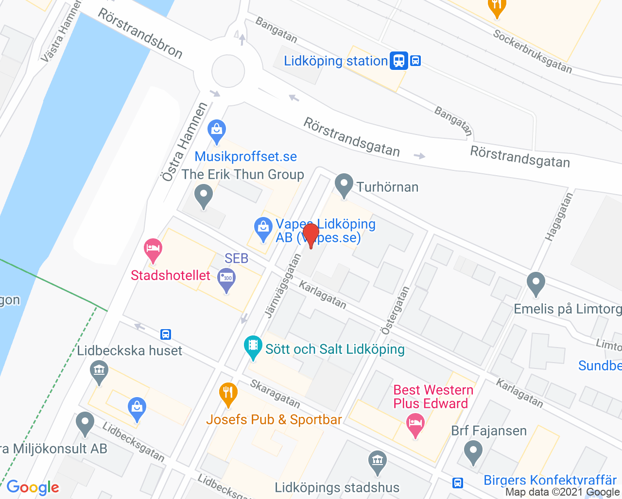 Karta till Tandhälsan i Lidköping, Lidköping