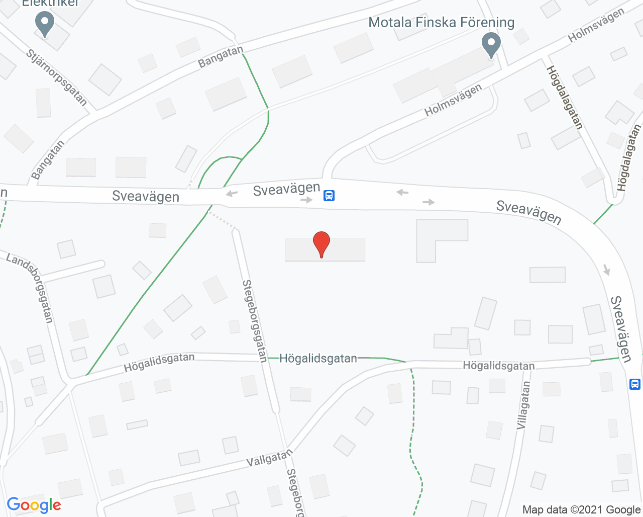 Karta till Vårdcentralen Brinken, Motala