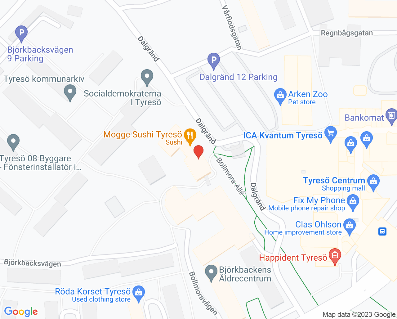 Karta till Röstkonsulten i Tyresö