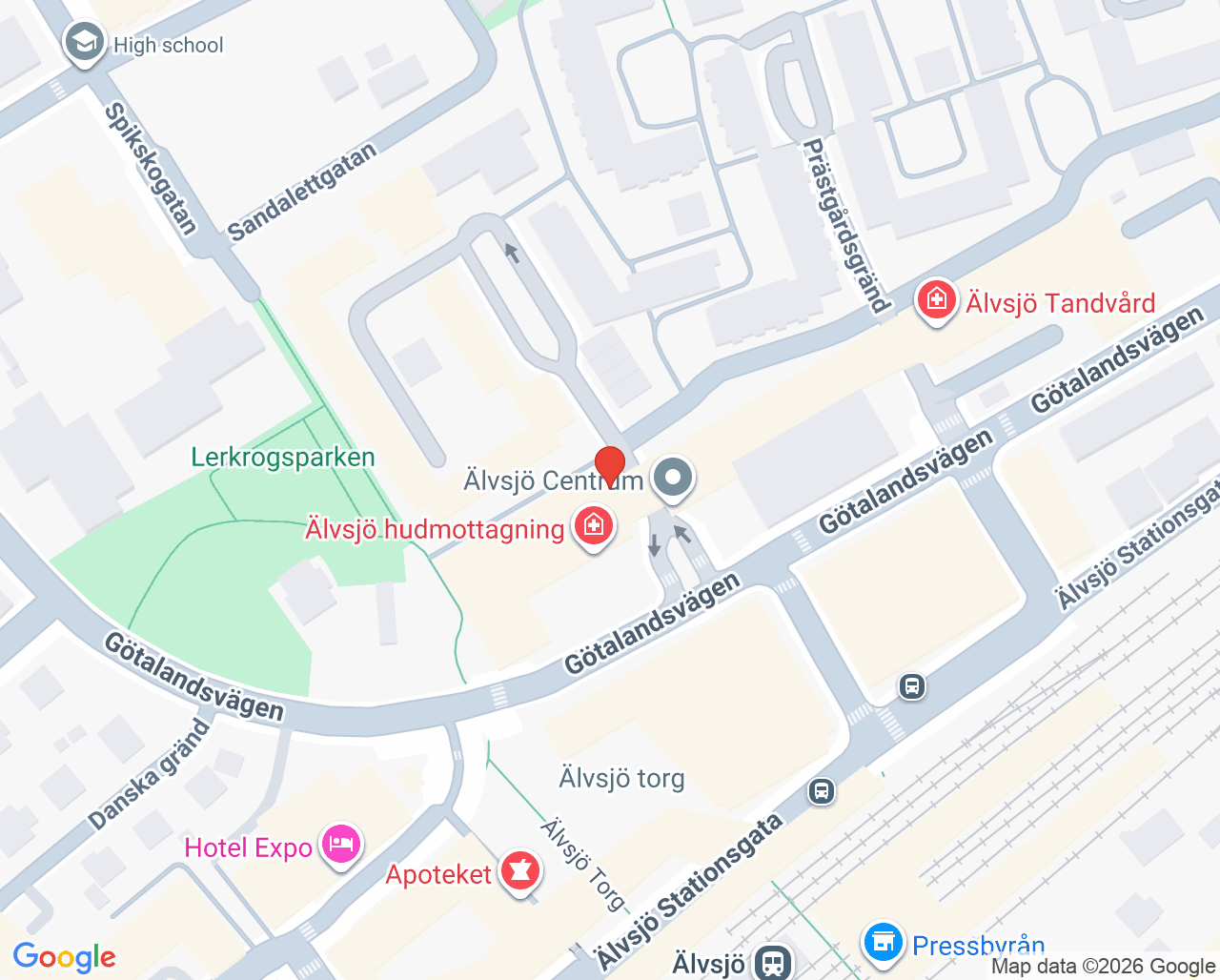 Karta till Praktikertjänst Rehab Älvsjö - Logopedi