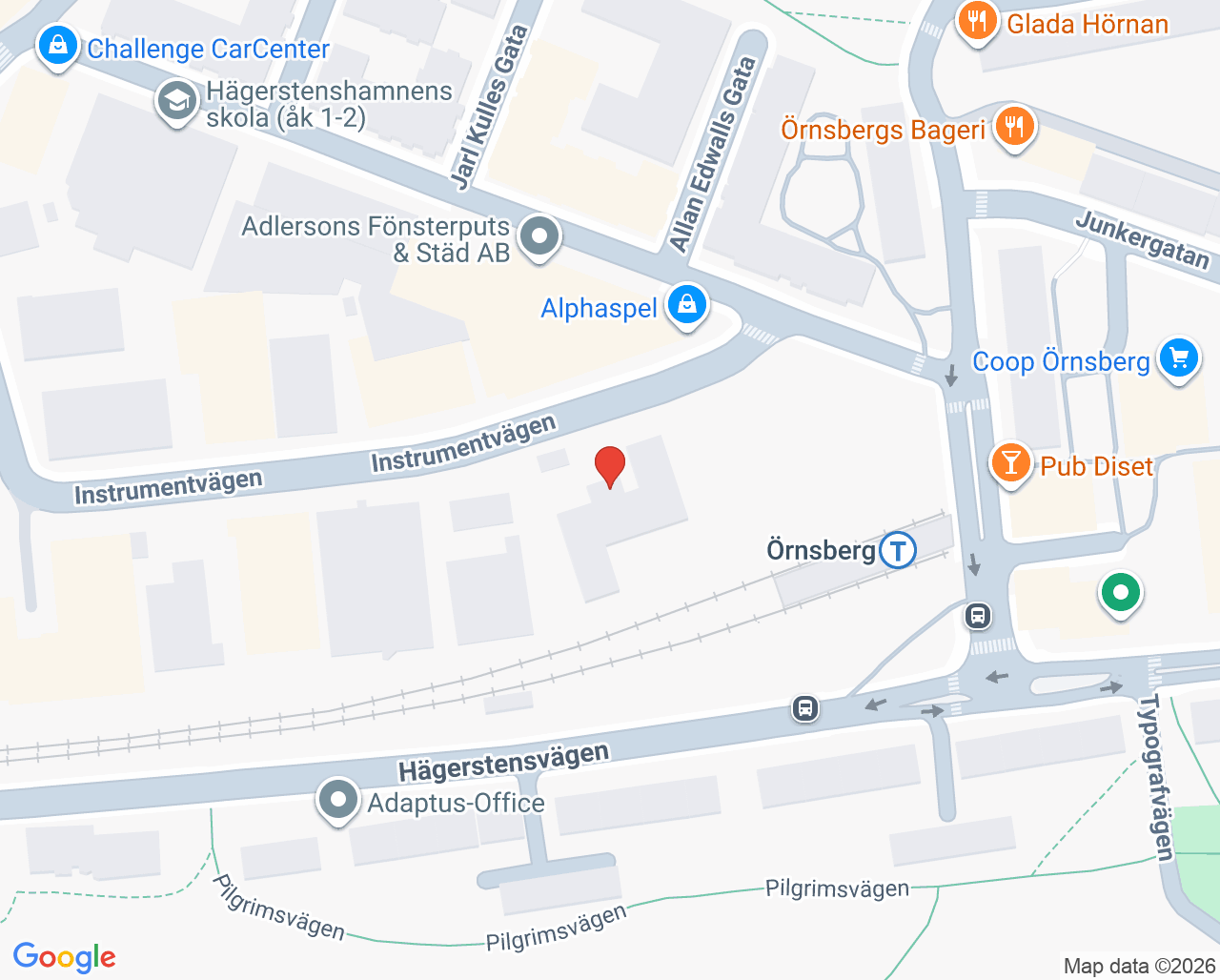 Karta till Krukis-Örnsberg, Beroendecentrum Stockholm