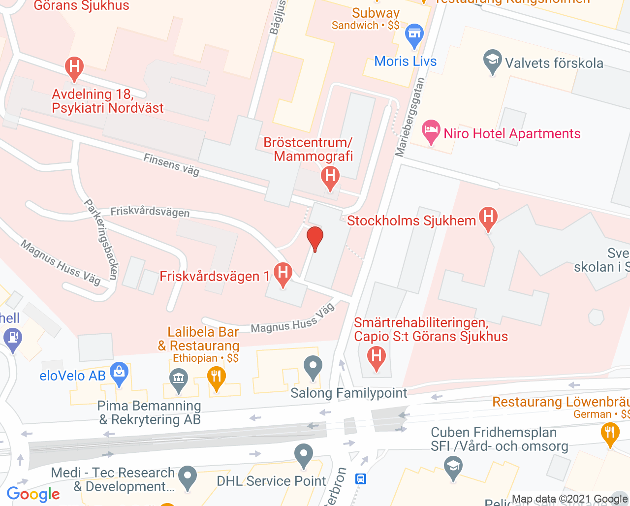 Karta till Maria ungdom Sex och Samlevnadsmottagning