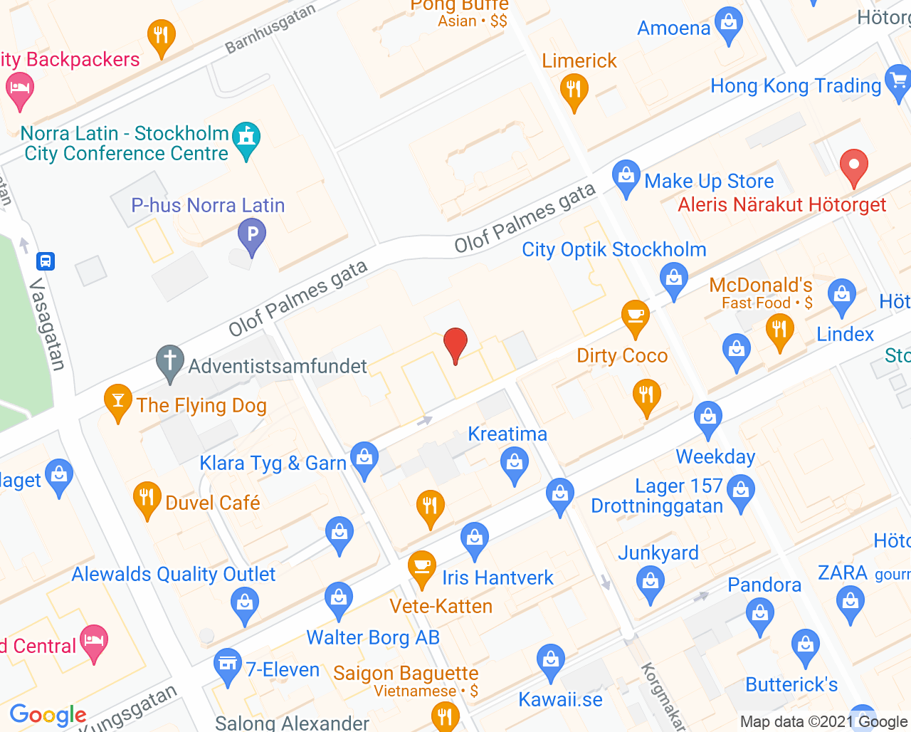 Karta till Diagnostiskt Centrum Hud Stockholm