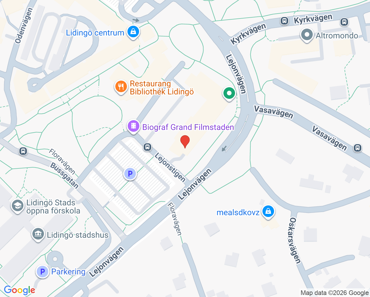 Karta till Lidingö Ortopedmedicinska Team AB - Birgitta Haglund
