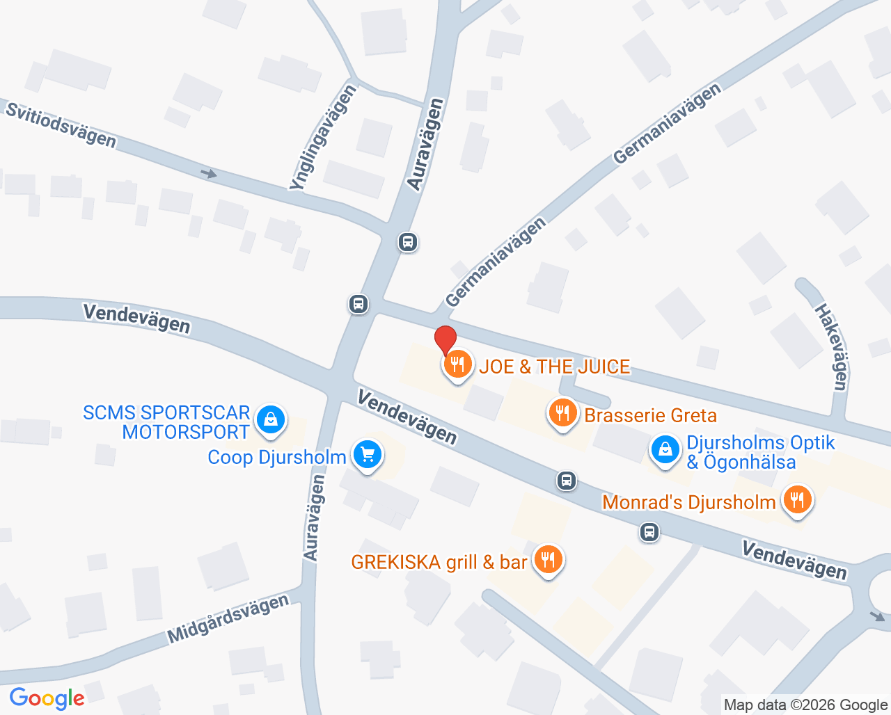 Karta till Närlaboratorium Djursholm, Karolinska Universitetssjukhuset