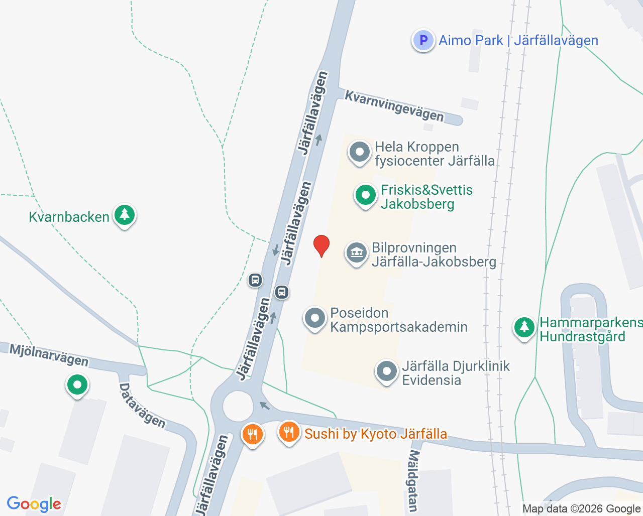 Karta till Järfälla-Upplands Bro beroendemottagning, Beroendecentrum Stockholm