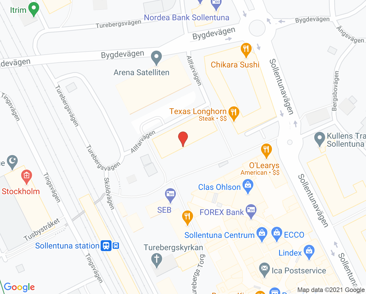 Karta till Äldreomsorg Sollentuna kommun