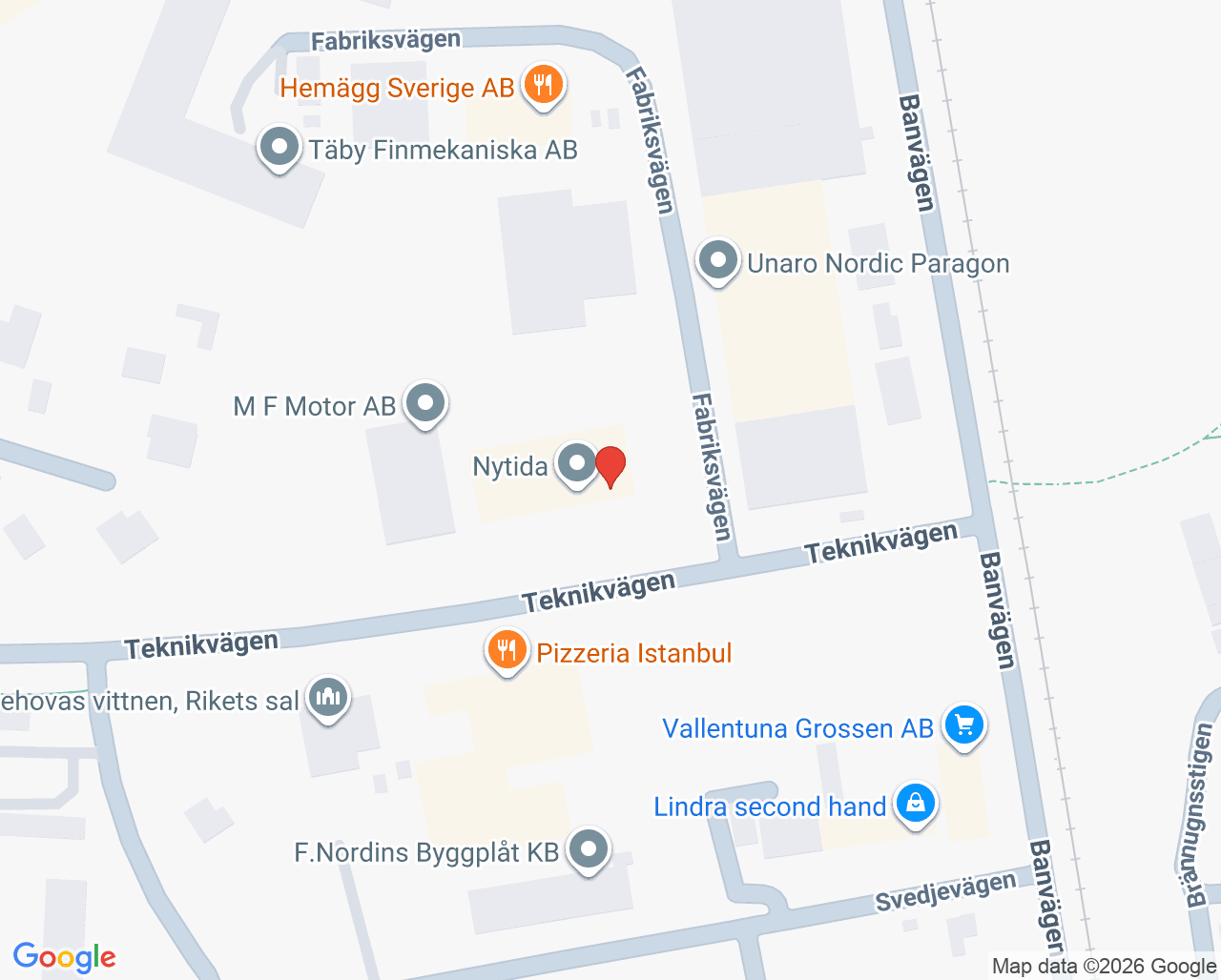 Karta till Vallentuna beroendemottagning, Beroendecentrum Stockholm
