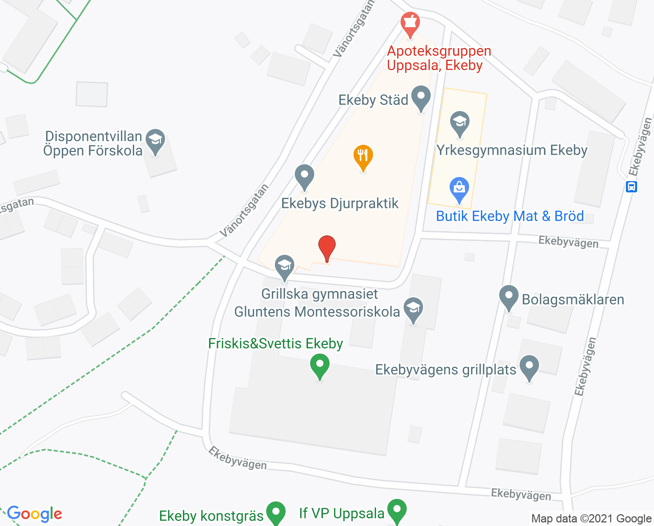 Karta till Barnens Meliva BVC Ekeby, Uppsala