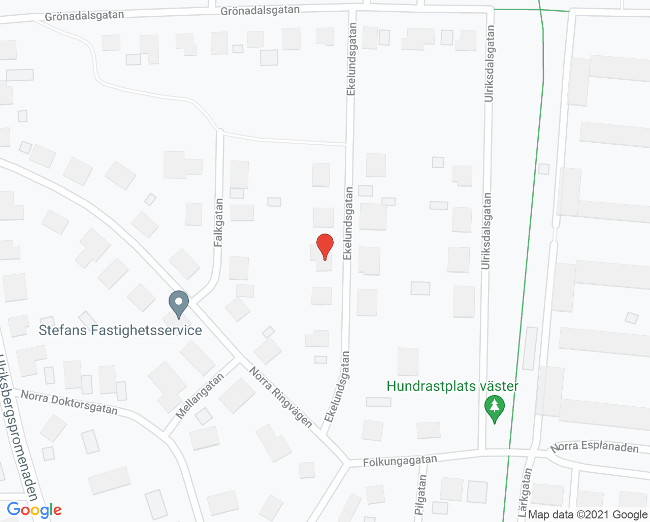 Karta till Familjeterapeuterna Syd i Växjö