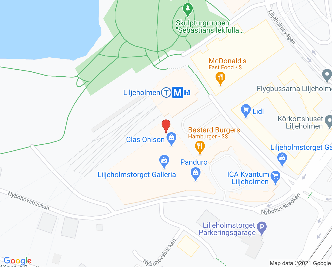 Karta till Distriktstandvården Liljeholmen
