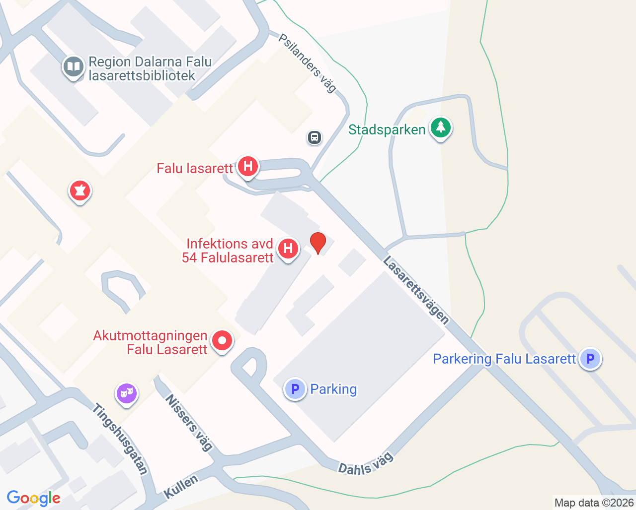 Karta till Resevaccinationsmottagning Falun