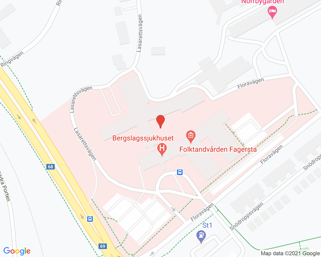 Karta till Barn- och ungdomshälsan Fagersta