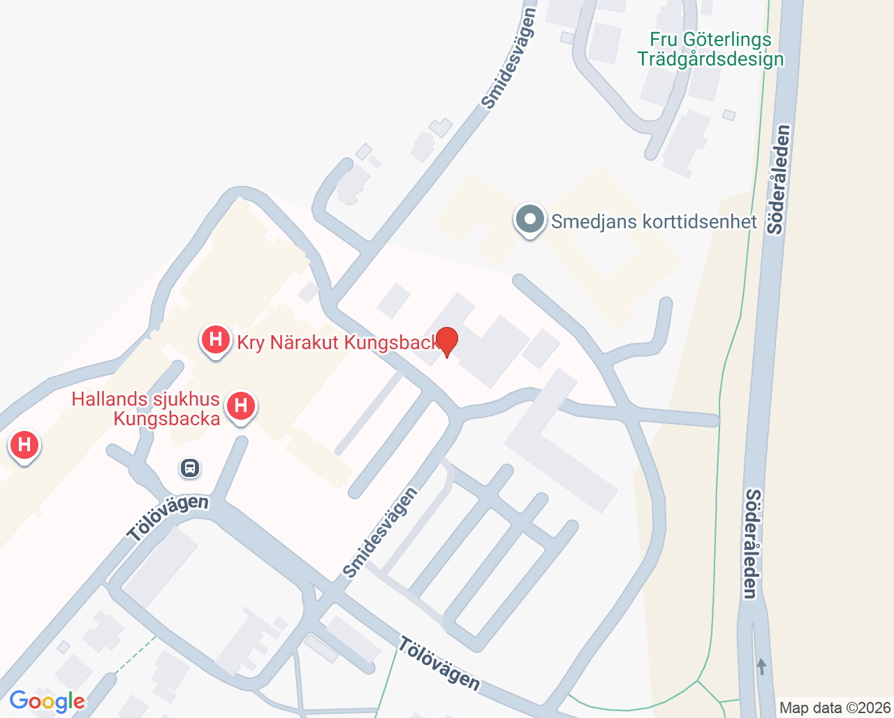 Karta till Hjälpmedelscentrum Kungsbacka