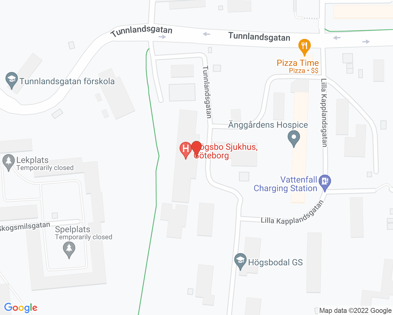 Karta till Arbetsterapi och fysioterapi Högsbo, Göteborg