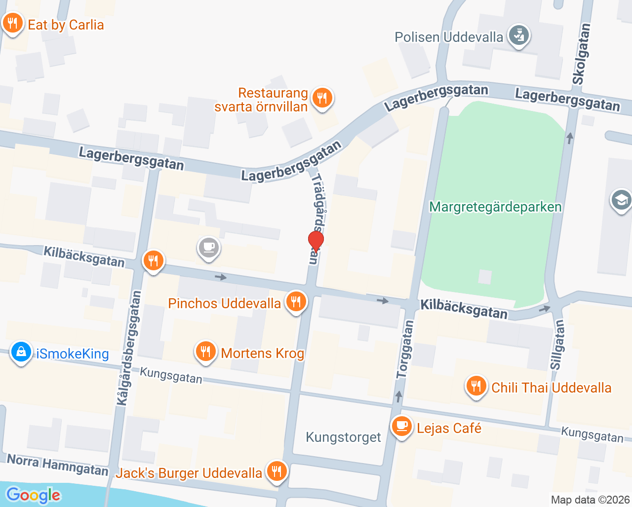Karta till Minnas Tandvård AB, Uddevalla
