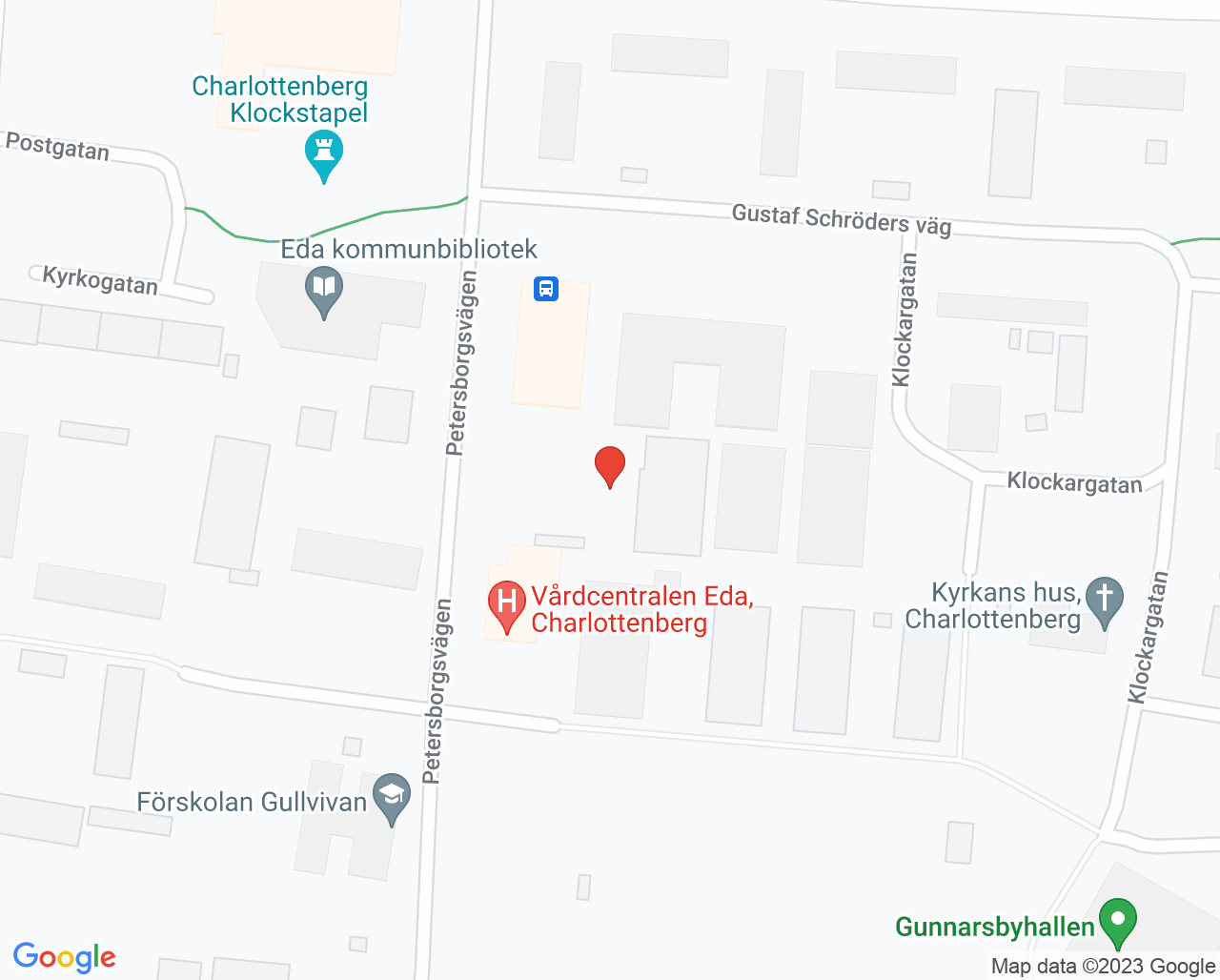 Karta till Vårdcentralen Eda
