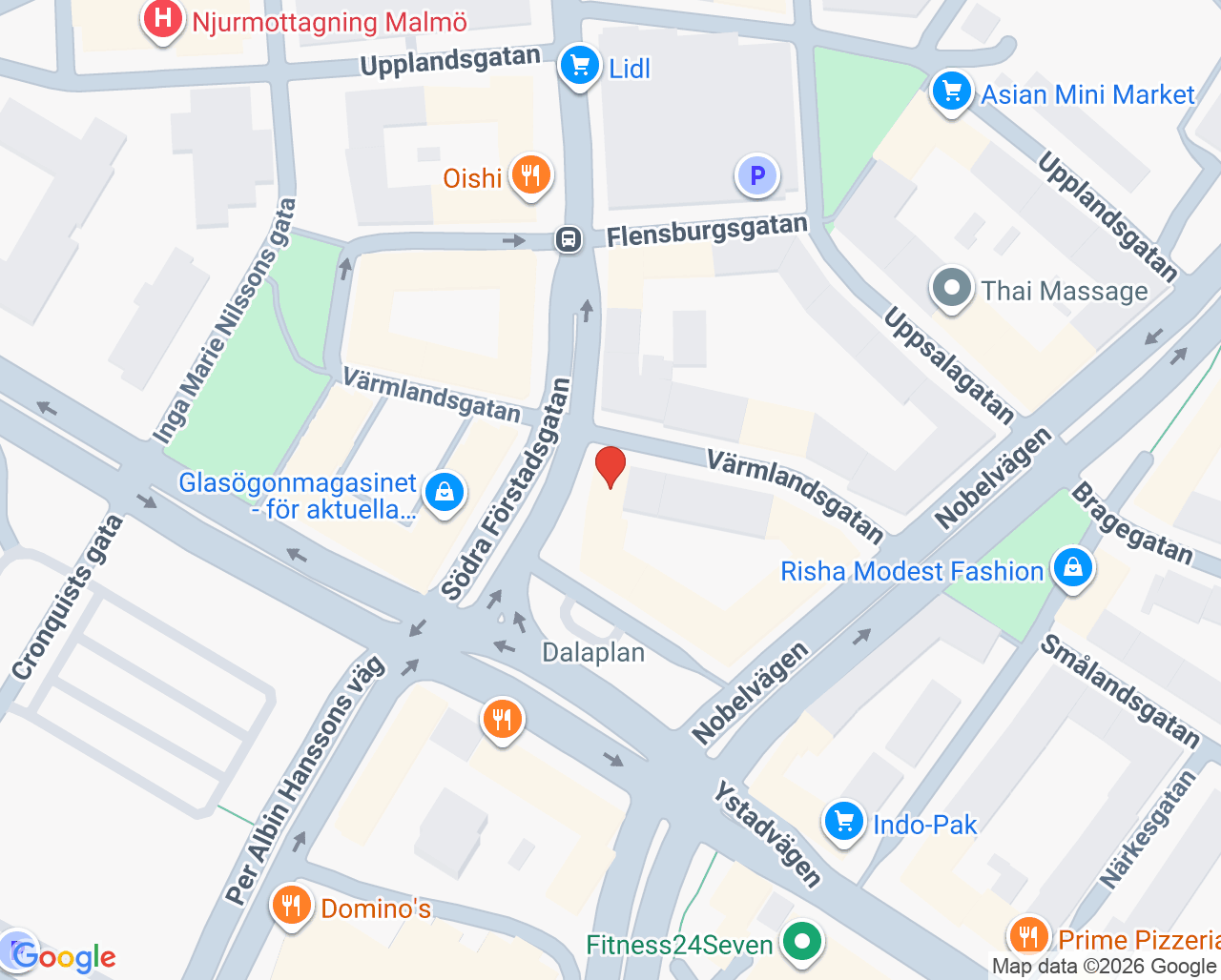 Karta till Tandläkare Zainab Alsaffar AB