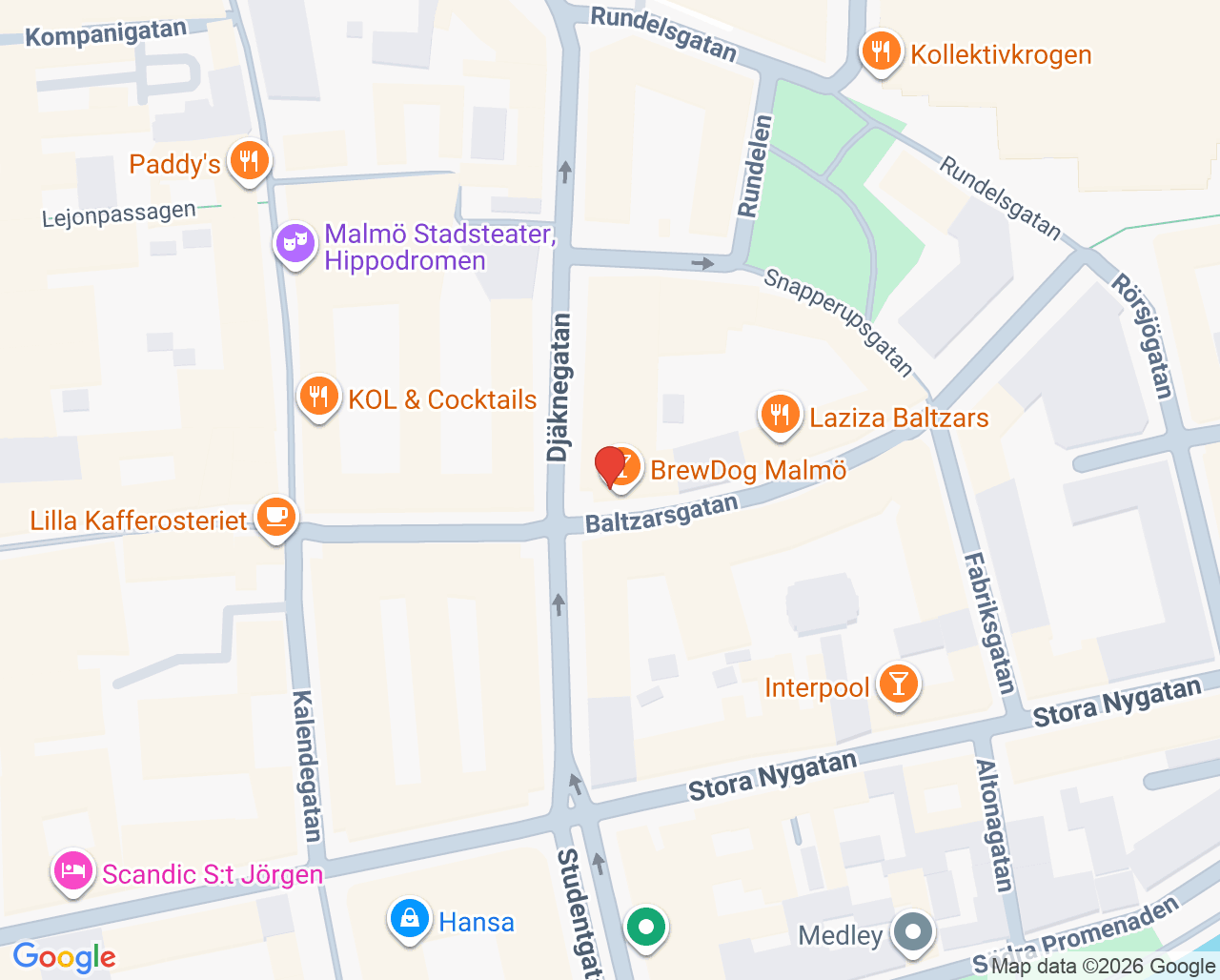 Karta till Baltzar Tandvård MB Oral Protetik, Malmö