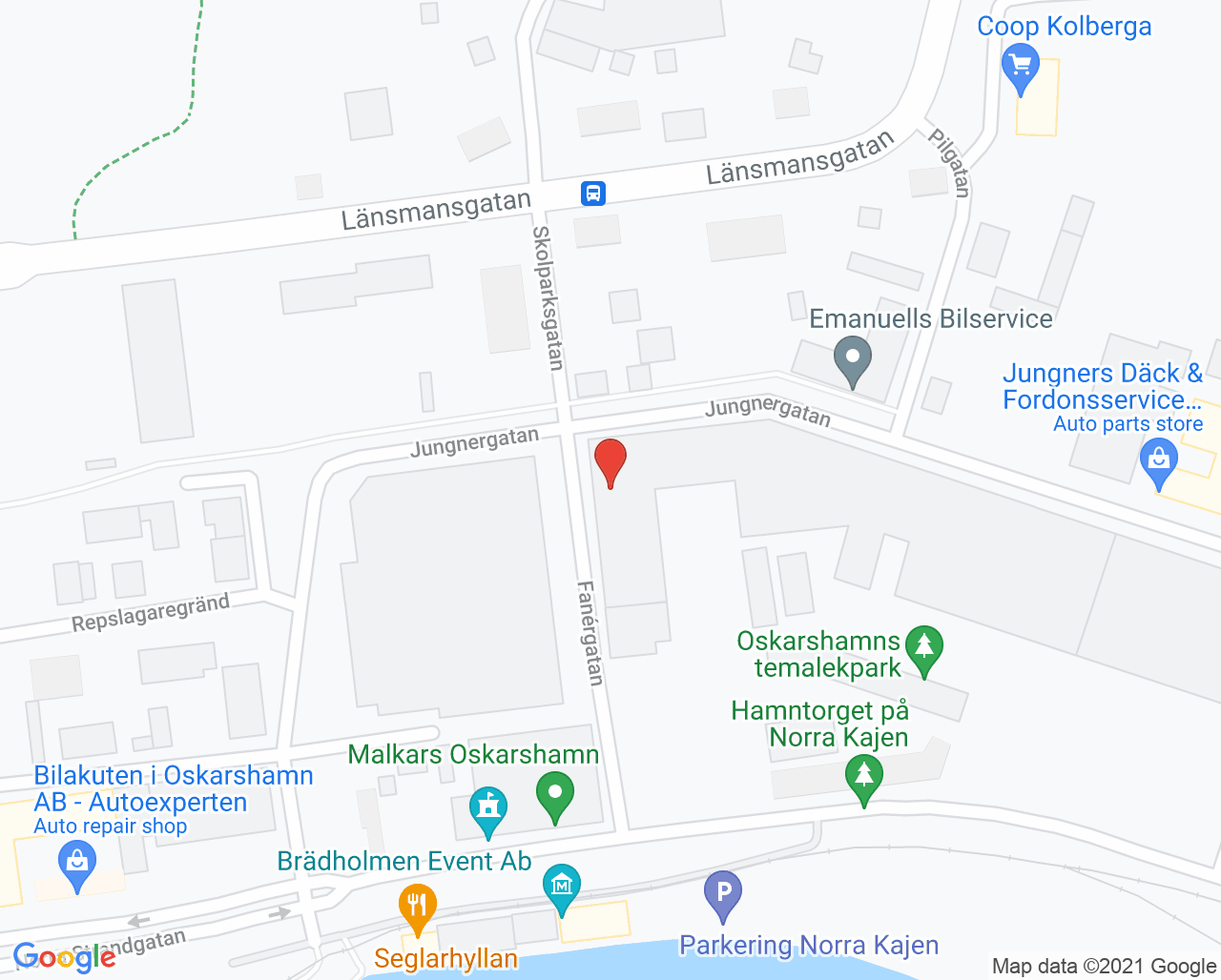 Karta till Barnhälsovårdsmottagningen familjecentralen Oskarshamn