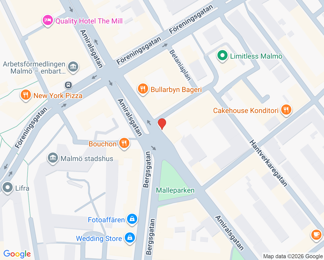Karta till Aspire Mind, Malmö