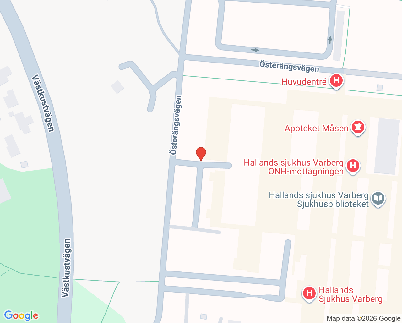 Karta till Operation Hallands sjukhus Varberg