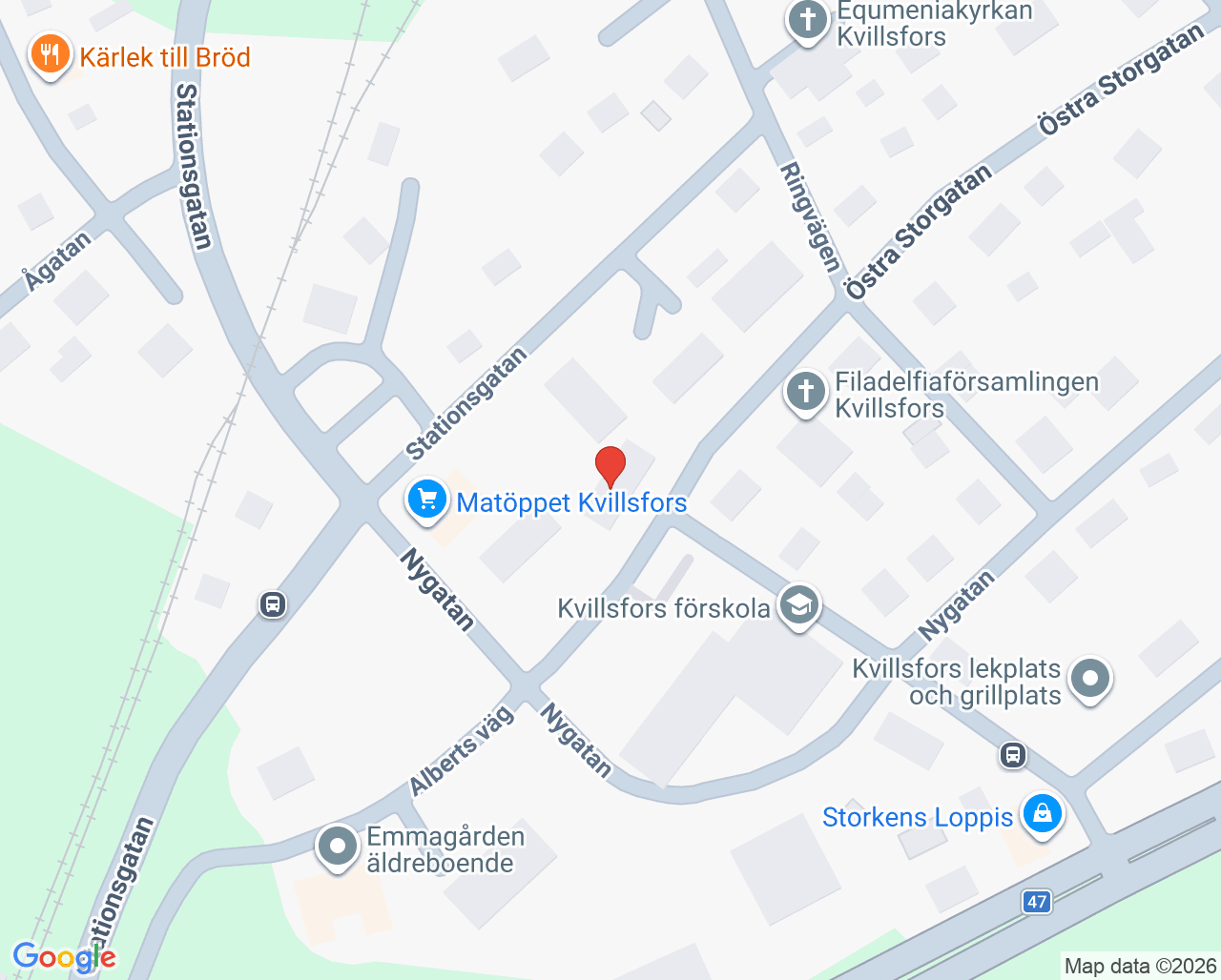 Karta till Vitala vårdcentral Kvillsfors filial