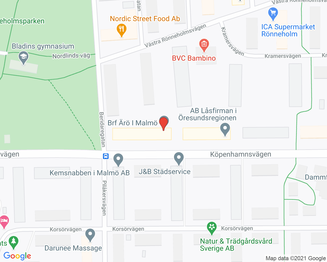 Karta till Robert Sabelberg, Malmö