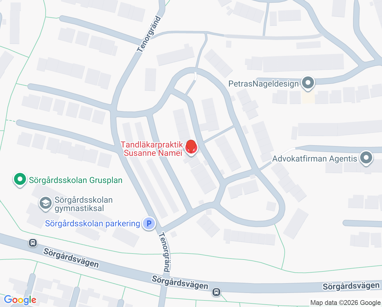 Karta till Tandläkarpraktik Susanne Namei