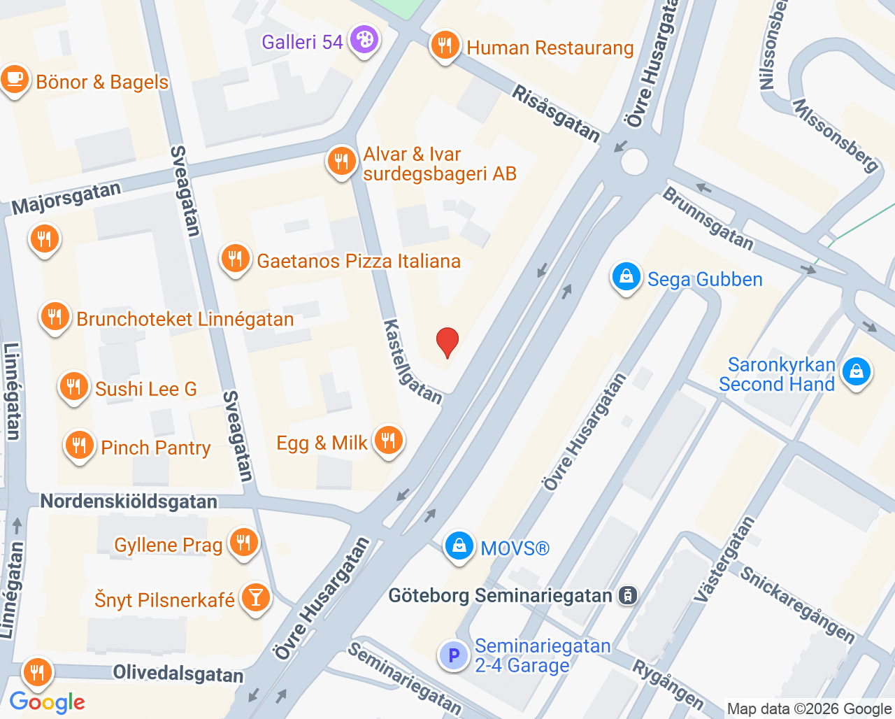 Karta till Tandläkare Daniel Hammarström, Göteborg
