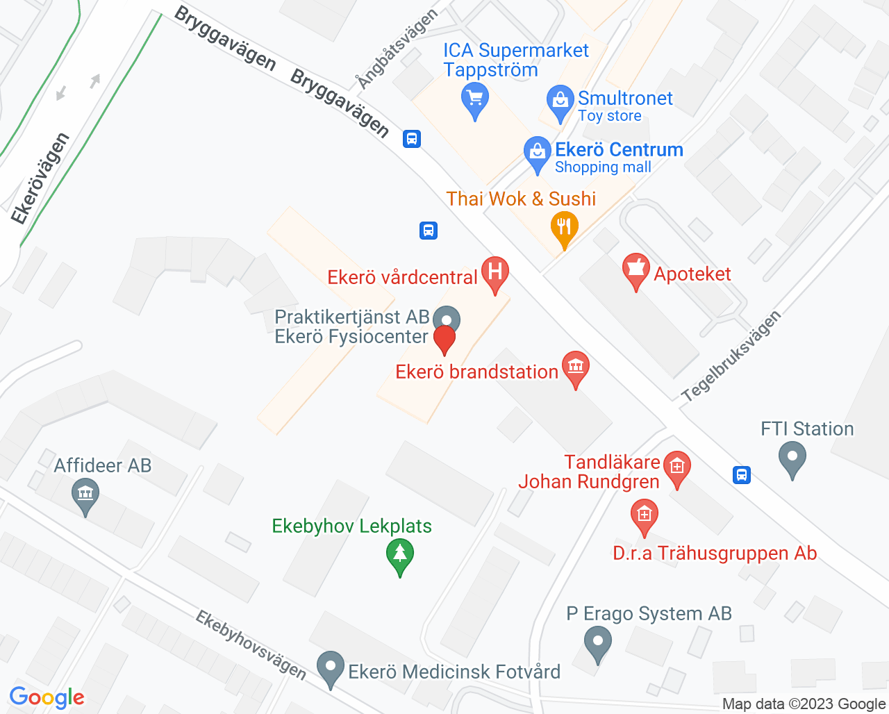 Karta till BB Stockholm Family Ekerö