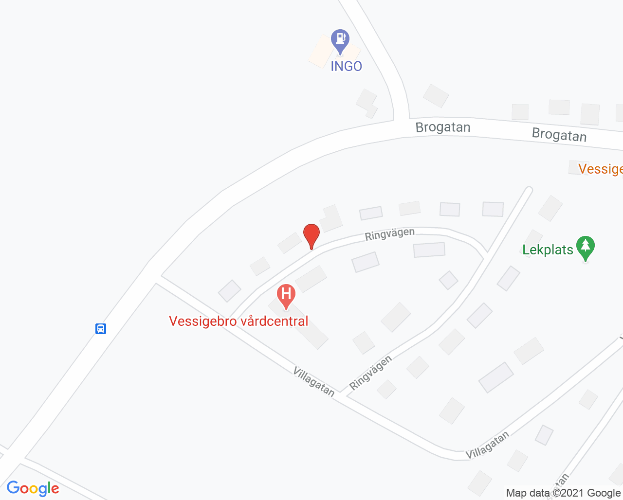 Karta till Vårdcentralen Vessigebro