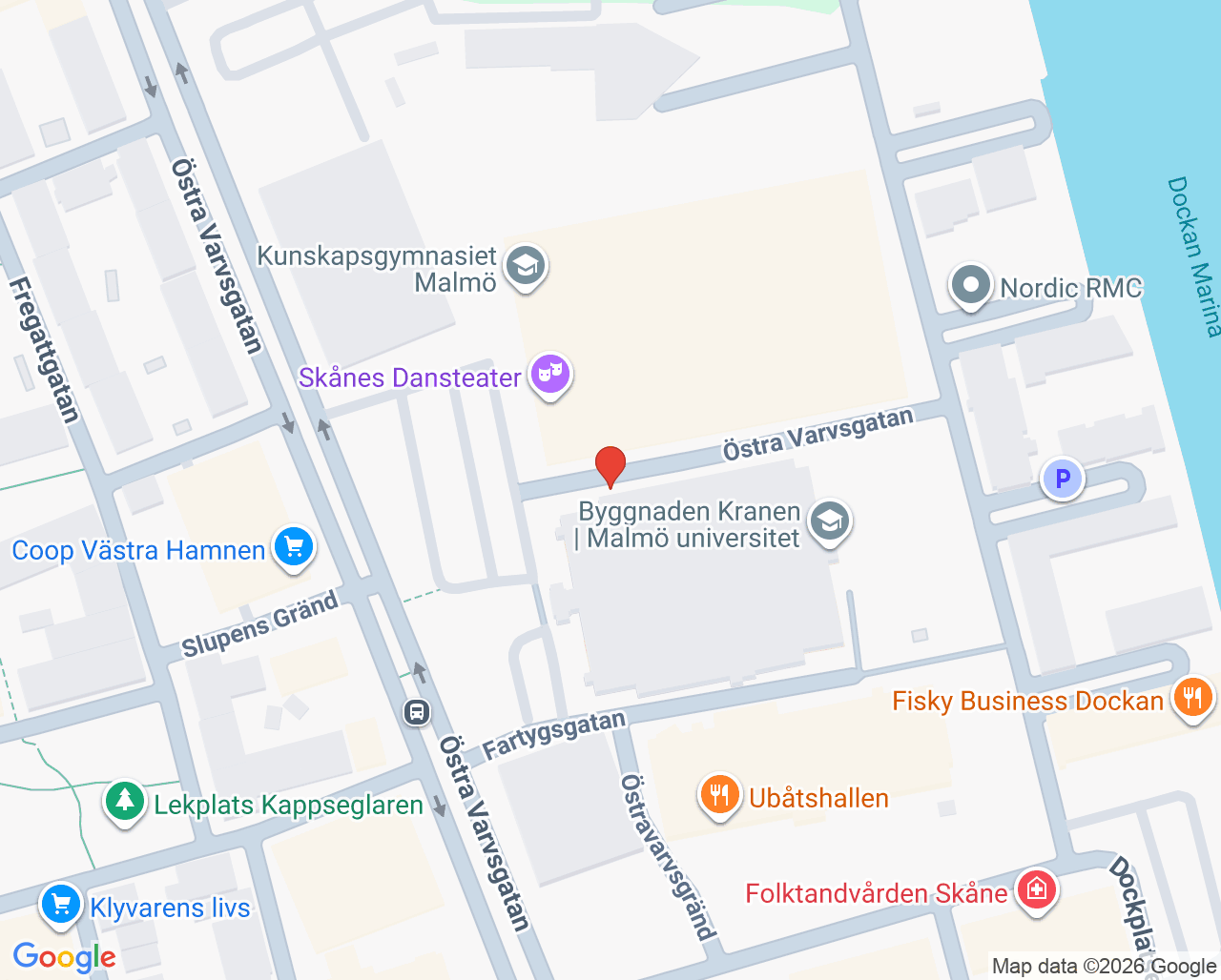 Karta till Logopedimottagning 1 Malmö