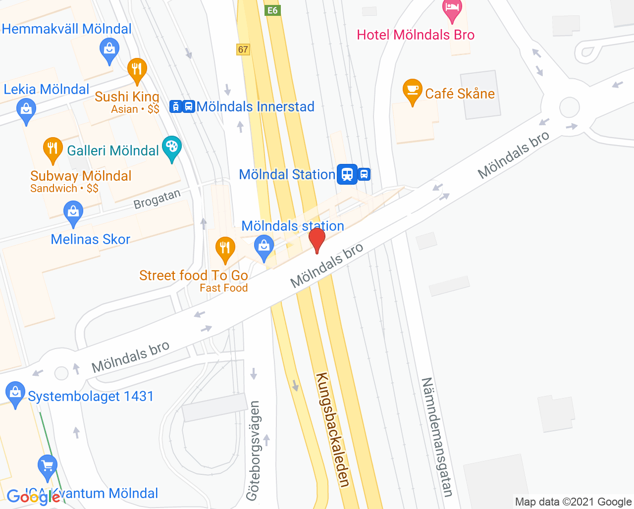 Karta till GeBlod hållplats Mölndals Bro, Mölndal