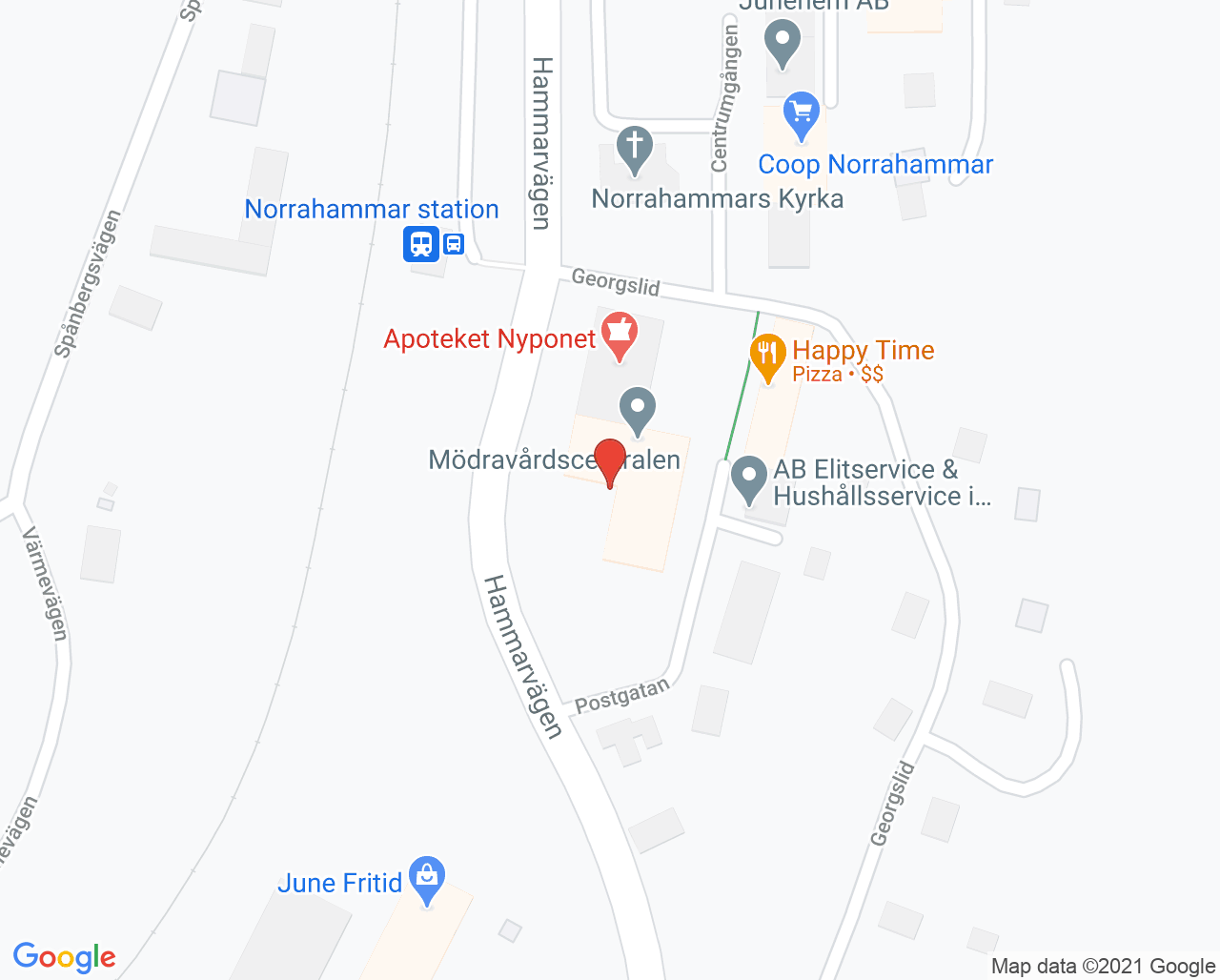 Karta till Bra Liv Norrahammar vårdcentral