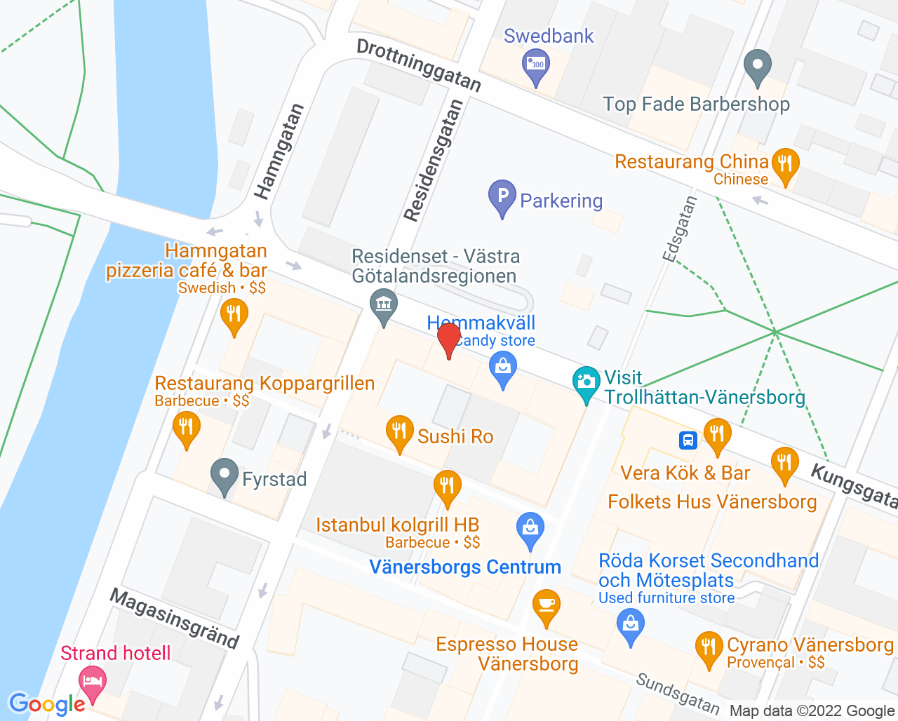 Karta till Synsam Vänersborg