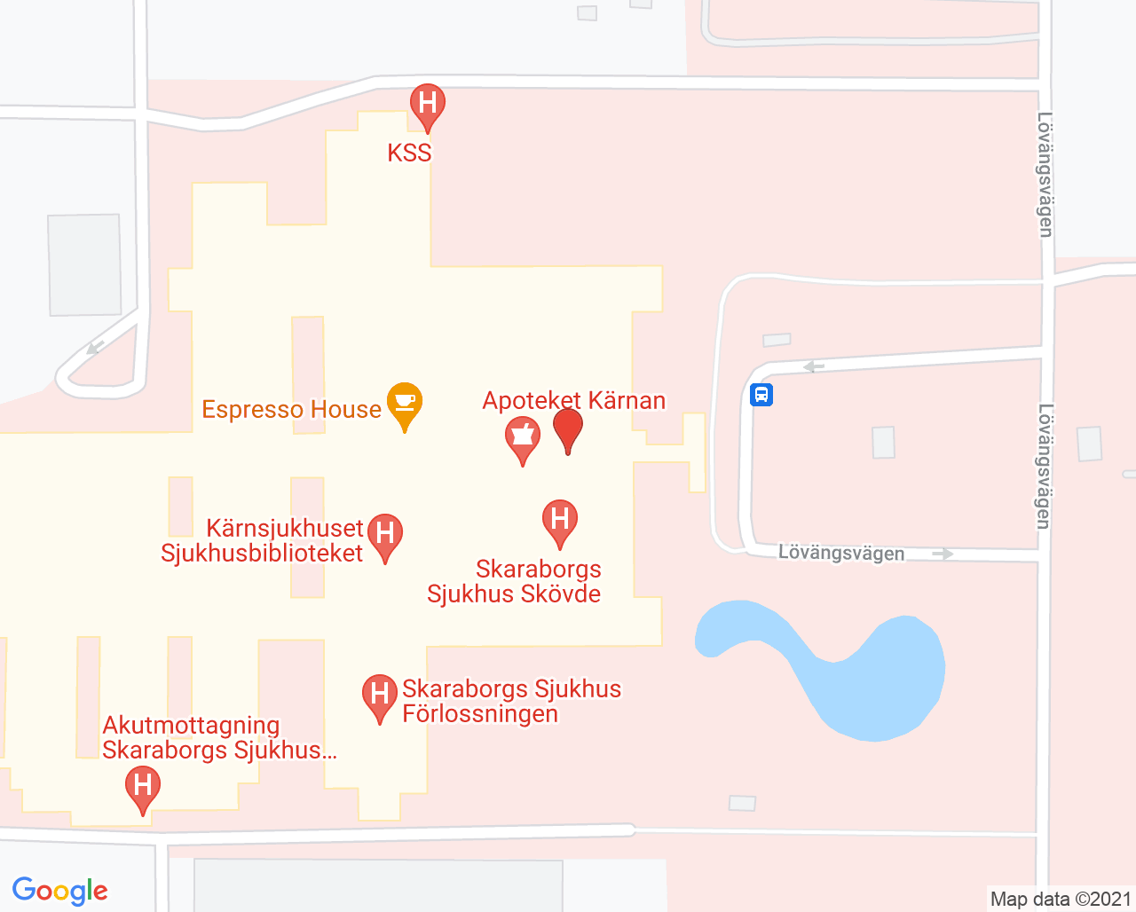 Karta till Psykiatri mobilt team Skövde