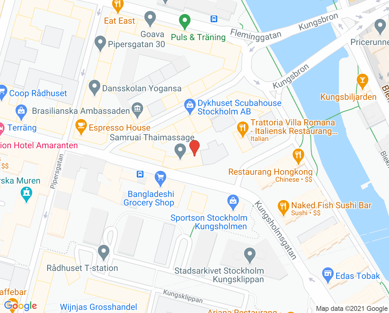 Karta till Naprapat Doktorerna, City
