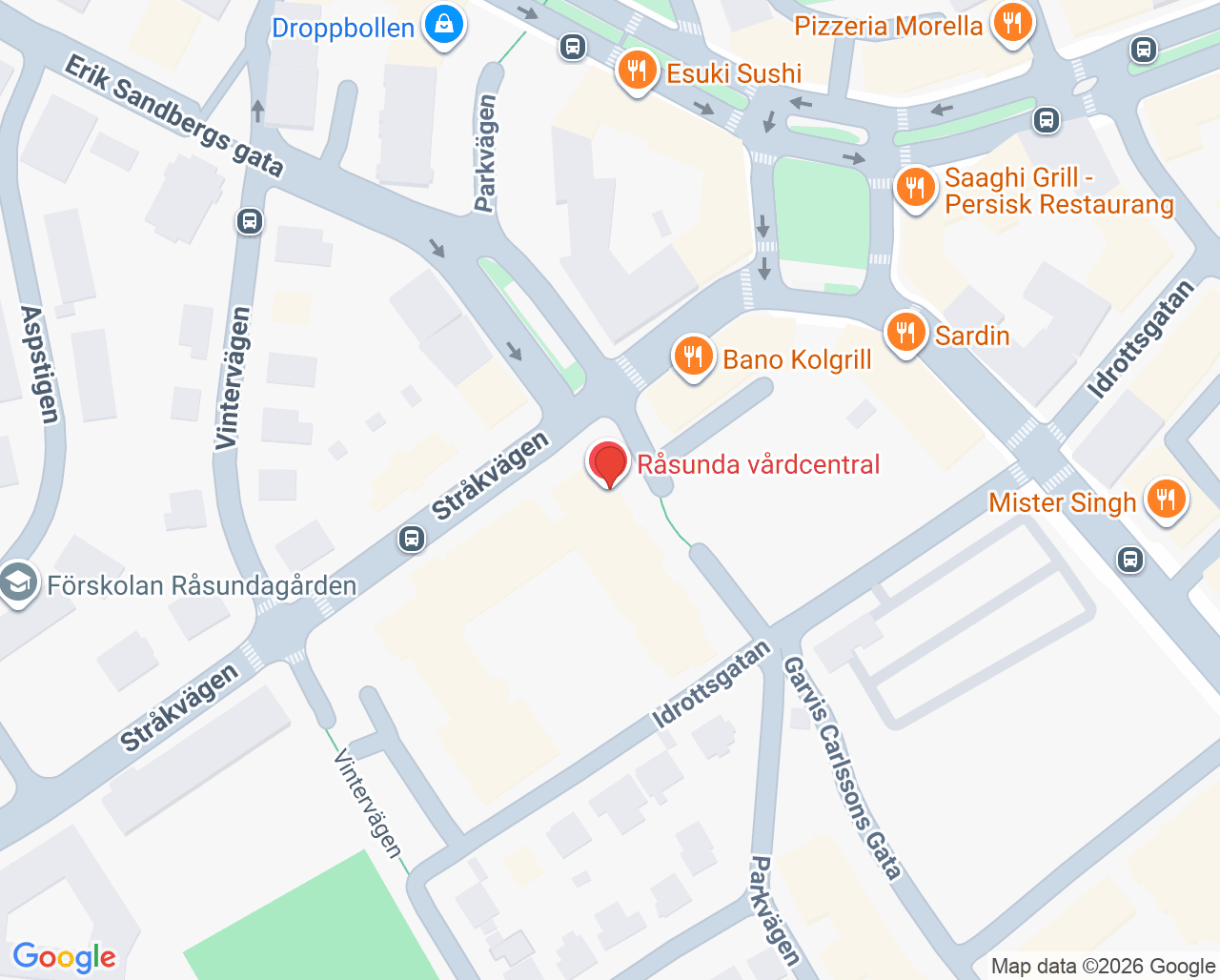 Karta till Råsunda vårdcentral