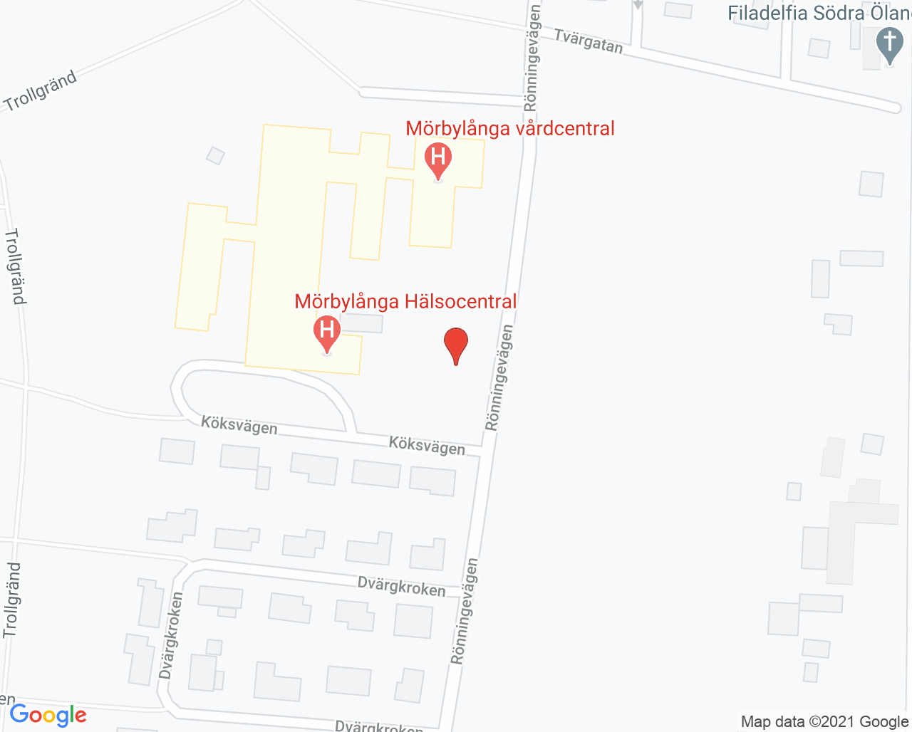Karta till Distriktsrehabiliteringen Mörbylånga