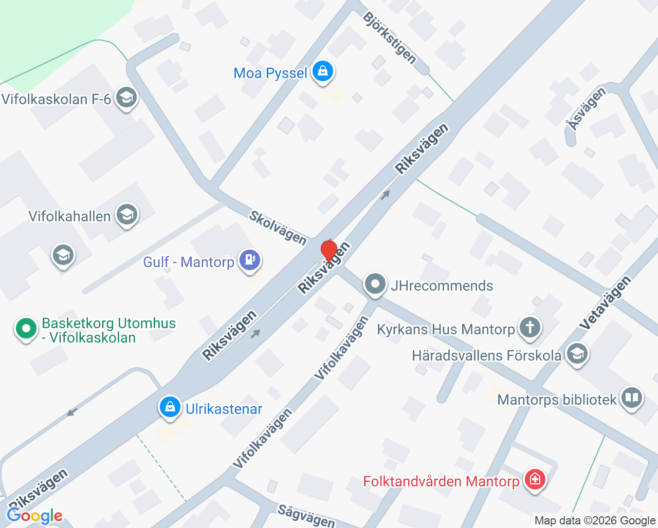 Karta till Folktandvården Mantorp